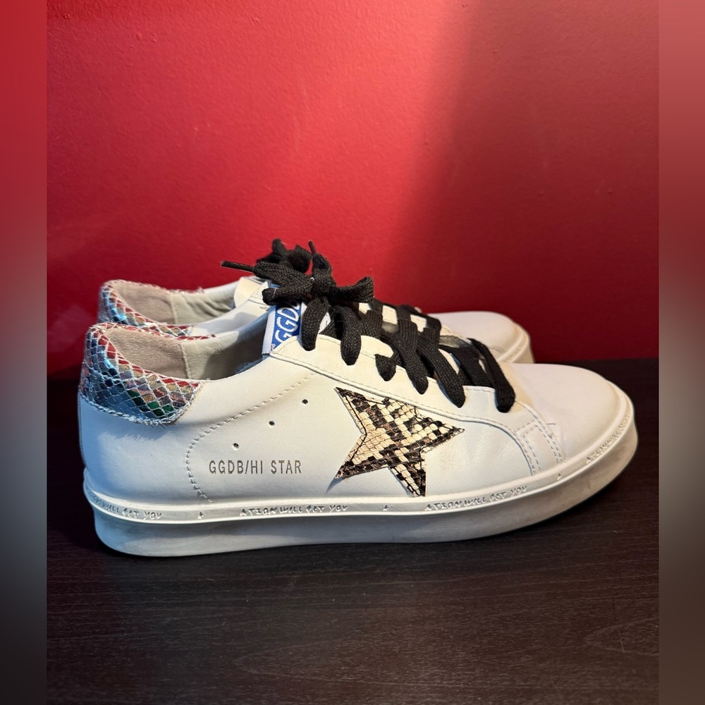 Women’s Golden Goose GGDB Superstar Python Leather Venezia Sneakers, Size 40